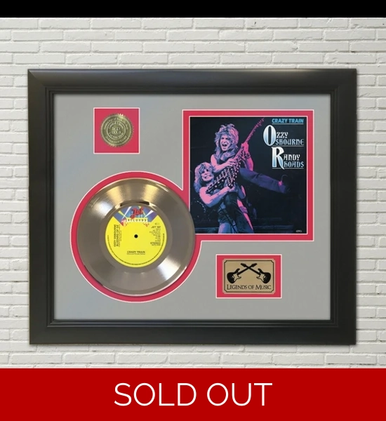Ozzy Osbourne Crazy Train Gold 45 Framed Display
